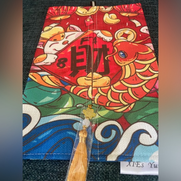 New Asian Chinese Koi Fabric tissue box cover - Picture 2 of 6